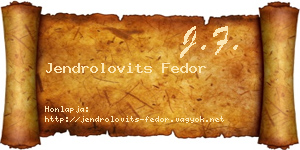 Jendrolovits Fedor névjegykártya